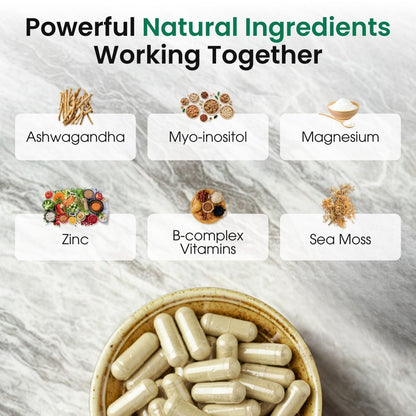 Zoyava Soothe and Smooth Bundle: Cortisol 60 and Myo-Inositol 90 Capsules Supplement Bundle