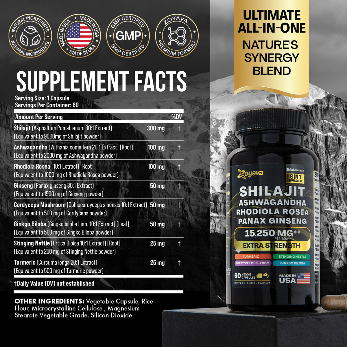 Shilajit Power ShilaStrength Blend - 15,250MG Energize Your Vitality!