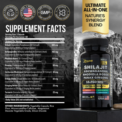 Shilajit Power ShilaStrength Blend - 15,250MG Energize Your Vitality!