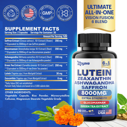 SightShield Advanced Lutein and Zeaxanthin Supplements - 8000 MG Power Blend