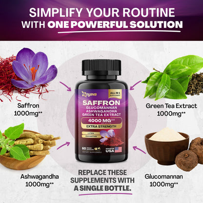 Ultimate Bundle: SightShield Lutein and Zeaxanthin Supplements 8000 MG and Saffron ZestyZen Blend - 4,000MG