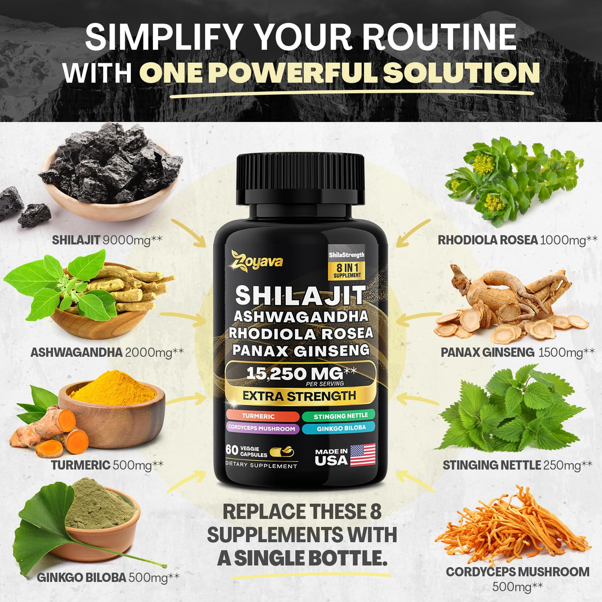 Elevate Your Vitality Trio: Resveratrol, Sea Moss 16-in-1 Magic Moss Super Blend, and Shilajit Power ShilaStrength Blend