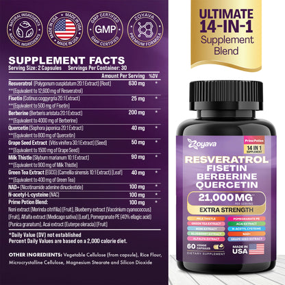 Elevate Your Vitality Trio: Resveratrol, Sea Moss 16-in-1 Magic Moss Super Blend, and Shilajit Power ShilaStrength Blend