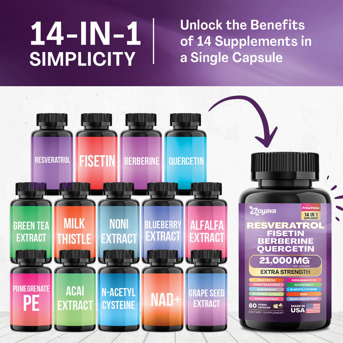 Elevate Your Vitality Trio: Resveratrol, Sea Moss 16-in-1 Magic Moss Super Blend, and Shilajit Power ShilaStrength Blend