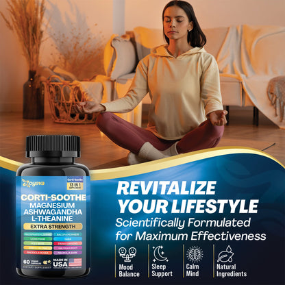 Ultimate Corti-Soothe Balance: Stress Relief, Calm, and Cognitive Boost - 60 Caps