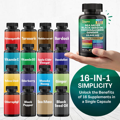 Elevate Your Vitality Trio: Resveratrol, Sea Moss 16-in-1 Magic Moss Super Blend, and Shilajit Power ShilaStrength Blend