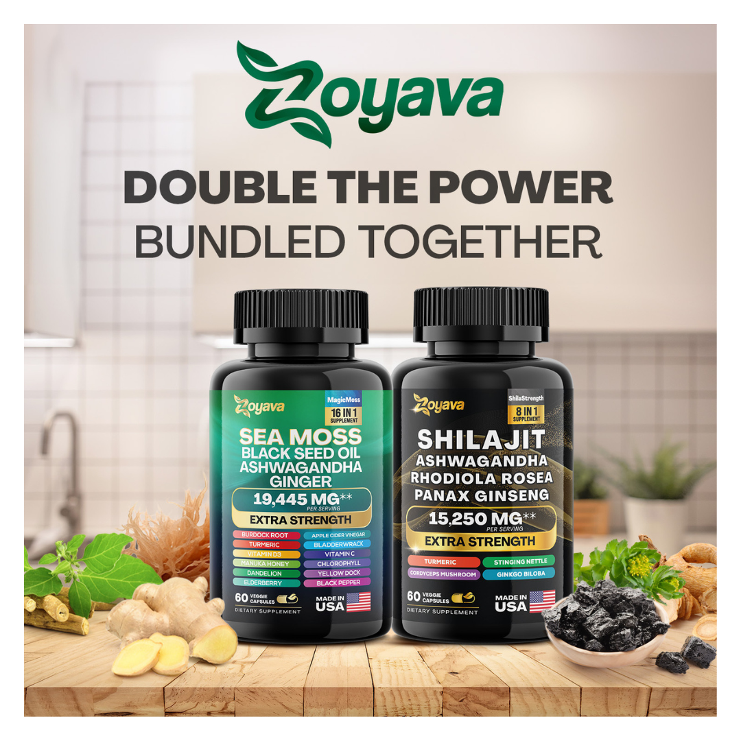 Dynamic Vitality Boost Duo: Sea Moss & Shilajit