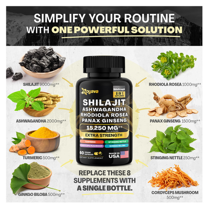 Shilajit Power ShilaStrength Blend - 15,250MG Energize Your Vitality!