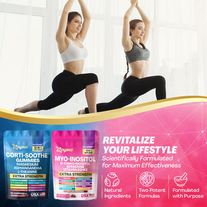 Total Mind & Body Harmony Bundle – Myo-Harmony 16-in-1 + Ultimate Corti-Soothe Stress Relief – 150 Gummies