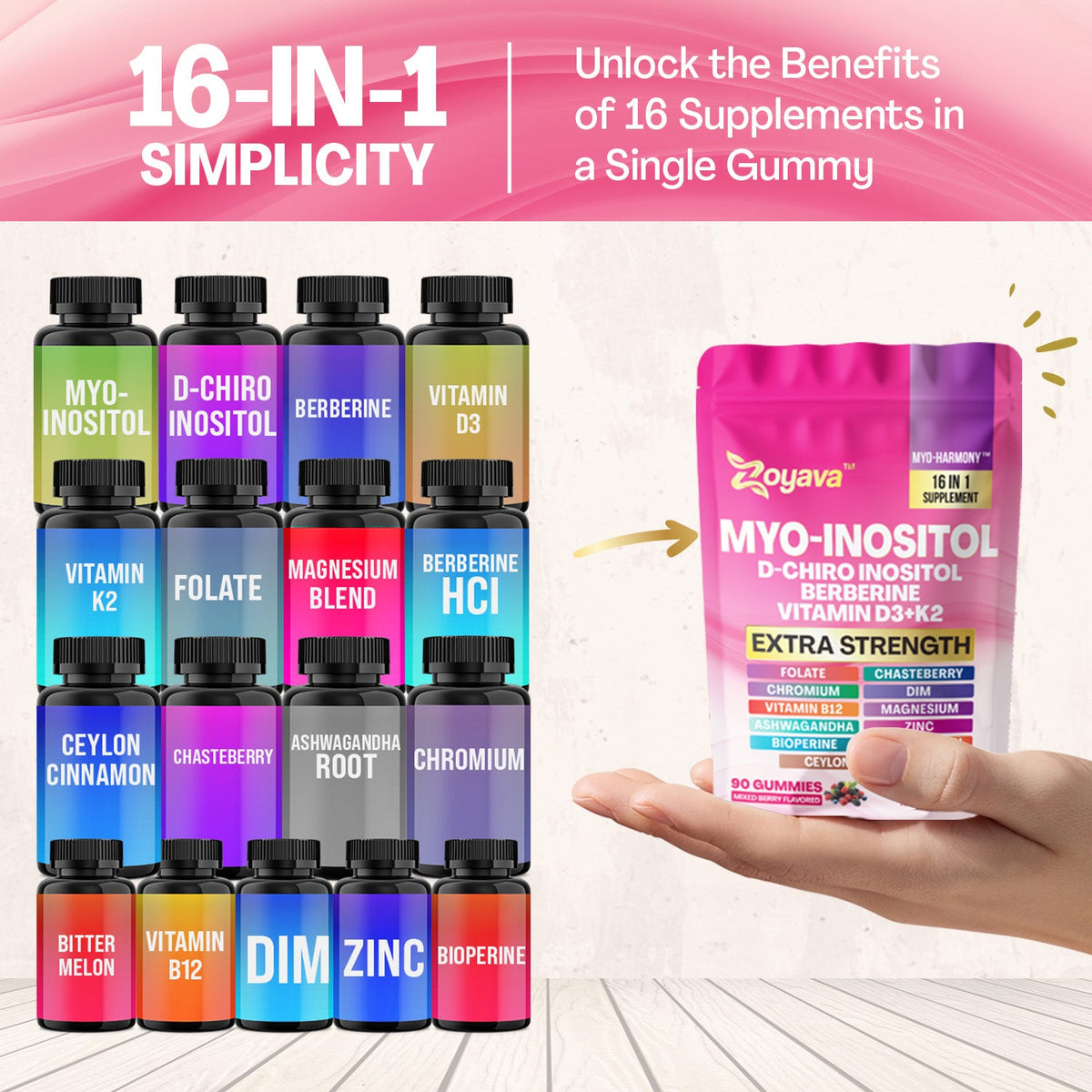 Myo-Harmony 16-in-1 Complete Support Formula – 90 Gummies