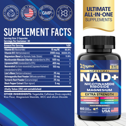 Vital Edge Set – Zoyava Men’s Peak Performance Trio with Shilajit, Sea Moss, NAD+ & Powerful Botanicals for Strength, Focus & Longevity