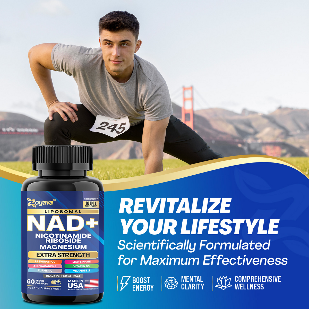 10-in-1 NAD+ Anti-Aging & Wellness Capsules – Skin, Immunity, Longevity & More