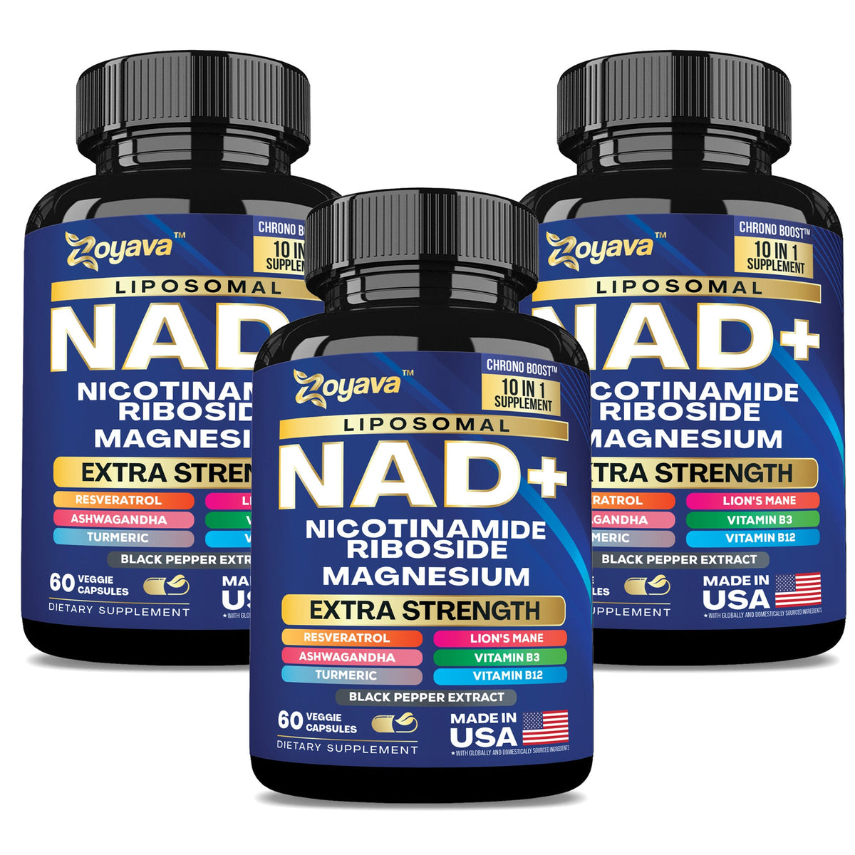 10-in-1 NAD+ Anti-Aging & Wellness Capsules – Skin, Immunity, Longevity & More