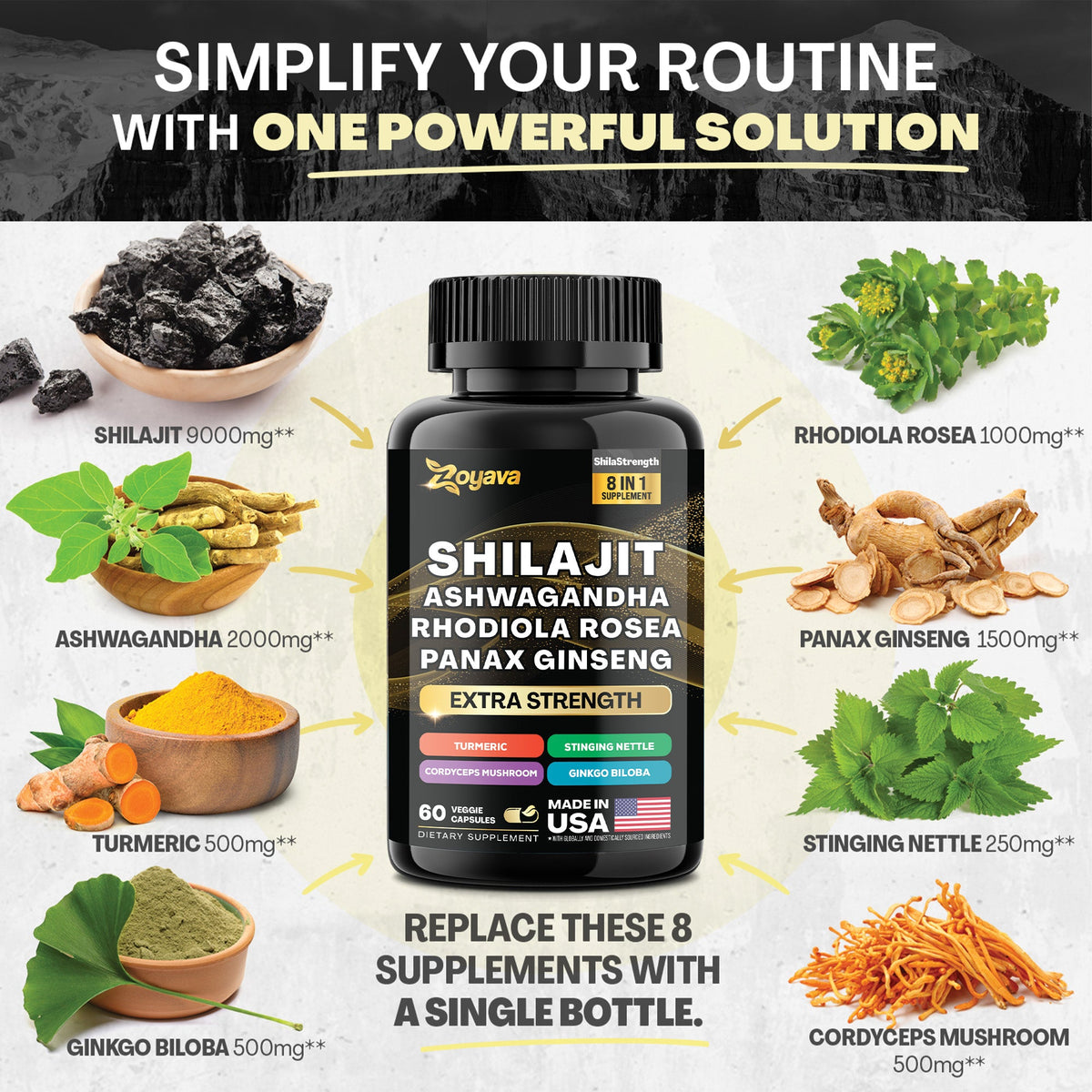 Vital Edge Set – Zoyava Men’s Peak Performance Trio with Shilajit, Sea Moss, NAD+ & Powerful Botanicals for Strength, Focus & Longevity
