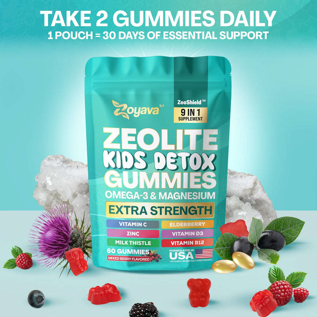 Zoyava ZeoShield™ Kids 9-in-1 Daily Gummy