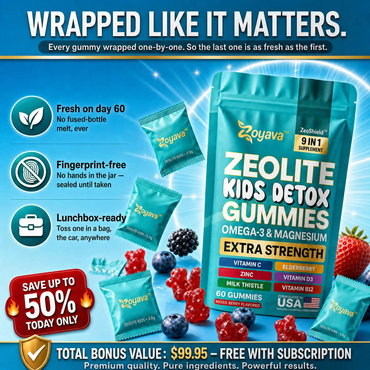 Zoyava ZeoShield™ Kids 9 in 1 Daily Gummies offer v3