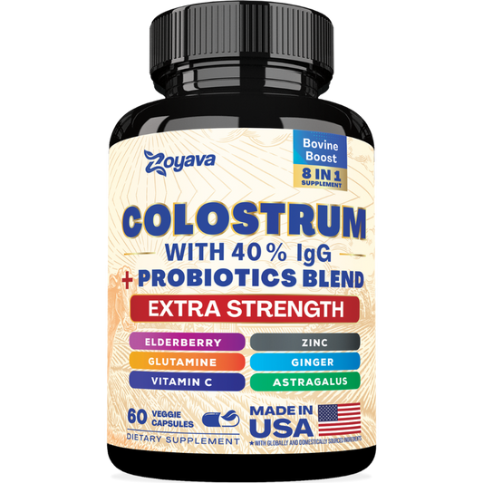 Highly Potent Bovine Colostrum Capsules - 5250 MG with 40% IgG & Probiotics for Immunity, Gut Health, and General Wellness